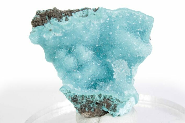 Sparkling Druzy Quartz on Chrysocolla - DR Congo #366160